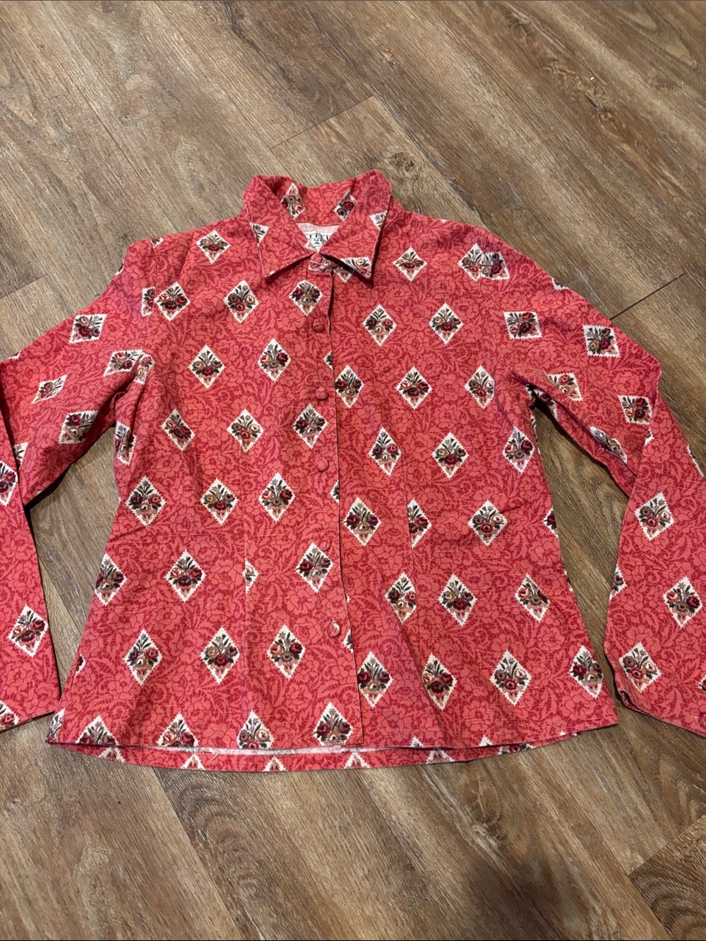 Utility Canvas Floral Button Down Shirt Size Women’s M